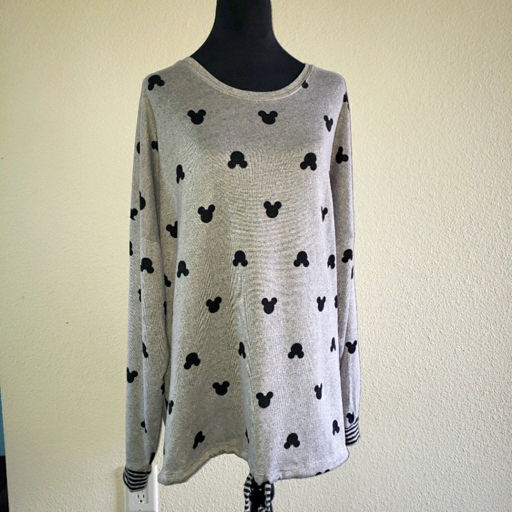 Disney Mickey Print Light Tunic Sweater Women's Size XL - Picture 1 of 4